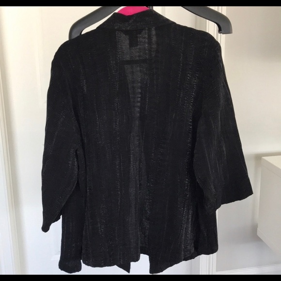 💕HP💕Vintage plus size black button down lightweight jacket top - Picture 4 of 7
